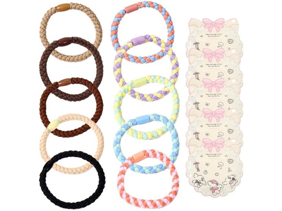 Acessórios De Cabelo - Scrunchies - Haarbanden - Elásticos - 10 Unidades - Opbergzakken Roze - Elásticos Suaves E Fortes