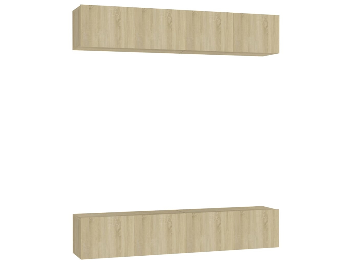 Móveis Tv 4 Peças 80x30x30 cm Derivado da Madeira Carvalho Sonoma MAISON EXCLUSIVE