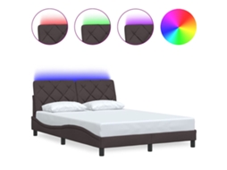 Bed Frame, Bed Frames Vidaxl Marrom Tecido (120 X 200 Cm)