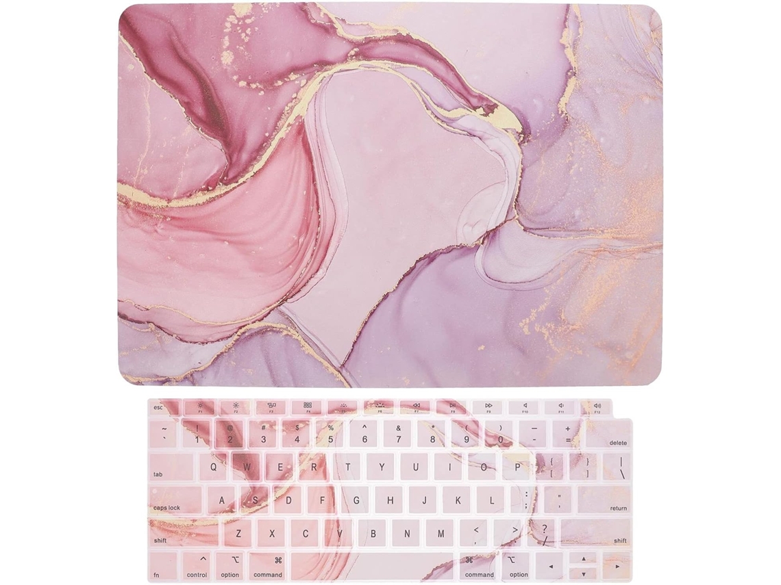 Kit De 2 Peças Com Capa Protetora De Plástico Para Laptop Com Estampa De Mármore, Compatível Com Macbook Air Kit De 2 Peças Com Capa Pr Gokoco