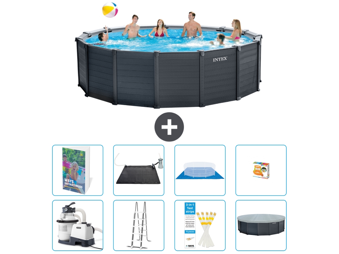 Intex Piscina Graphite Panel Redonda - 478x124 Cm - 9-peças S559