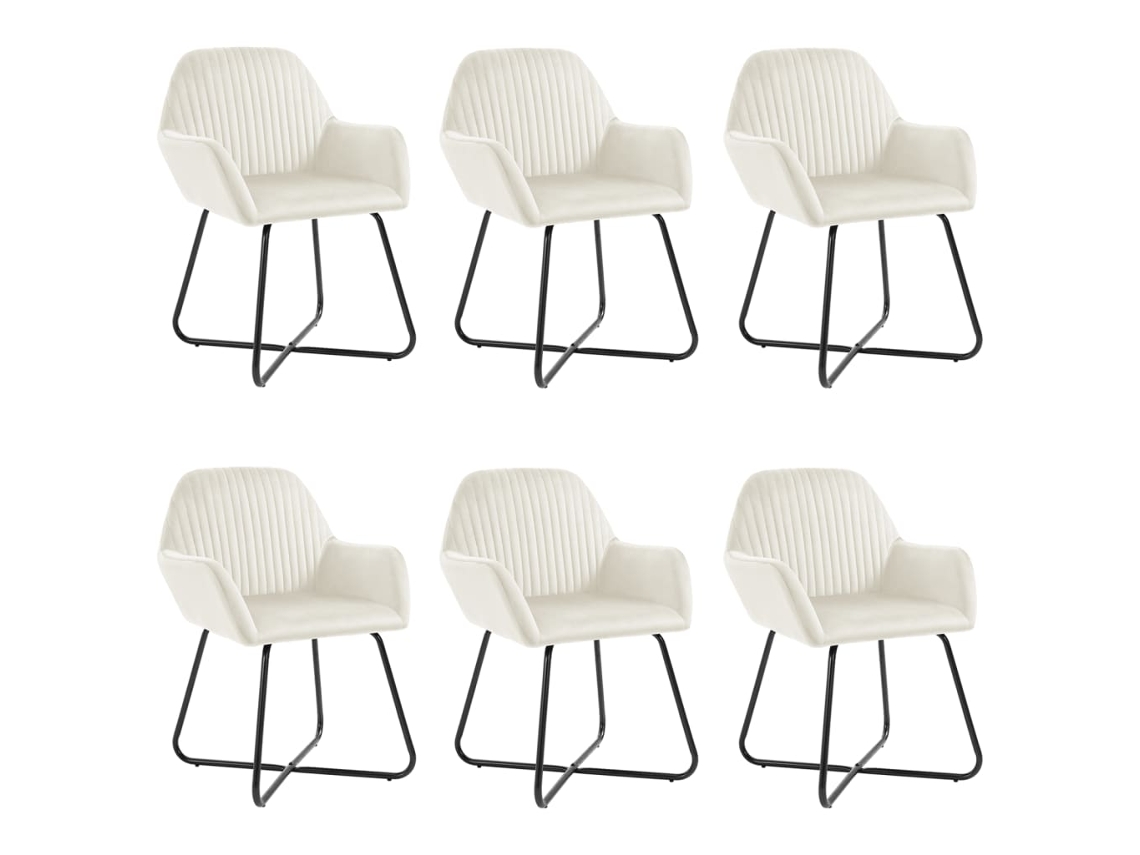 Dining Chair, Dining Chairs Vidaxl Creme Tecido (n/a)