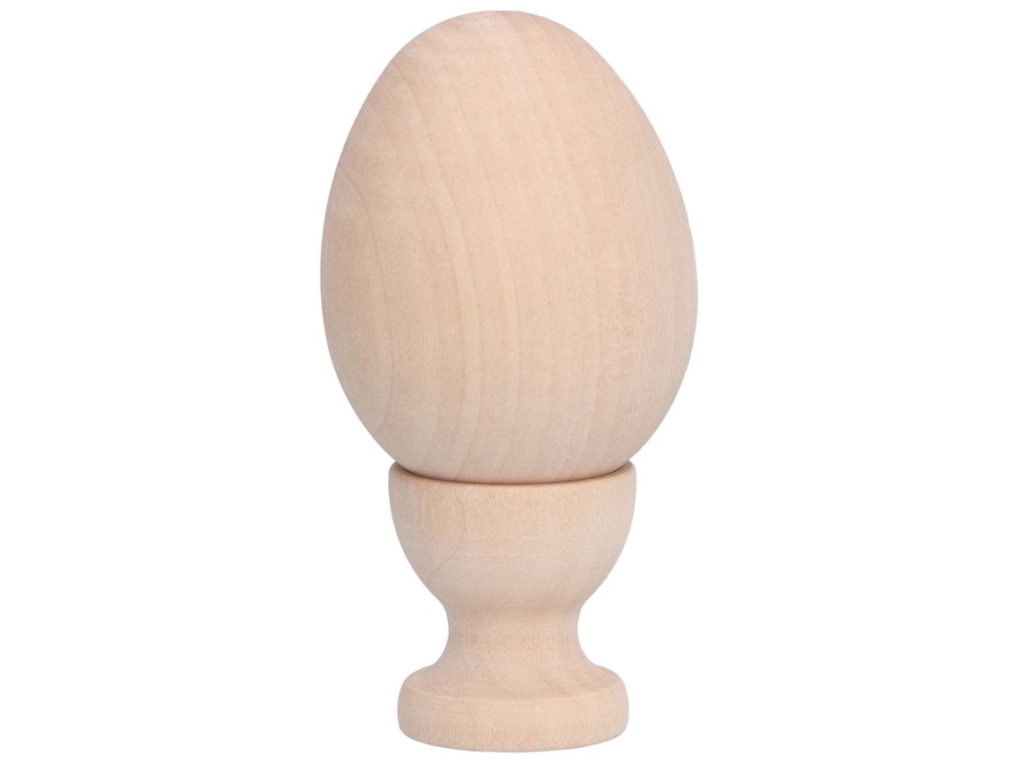 Mali ovo de Páscoa de Madeira Sem Pintar com Suporte para Decoração e Artesanato Diy Burlywood