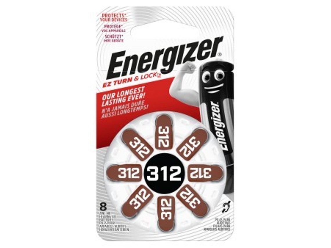 Pilhas para Aparelho Auditivo ENERGIZER AC312 (8 unidades)