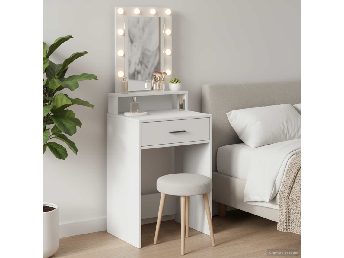 Vidaxl Mesa De Vestir Branco 50 X 41 X 140 Cm Derivados De Madeira