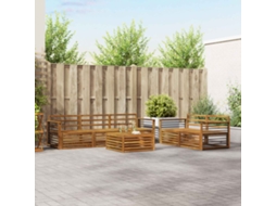 Vidaxl Conjunto De Sofás Para Exterior 6 Pcs Natural