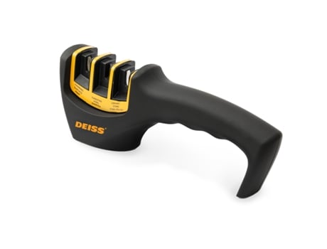 Afiador de Facas de Cozinha com 3 Estágios DEISS Pro Afiador de Lâminas de Faca de Nível Profissional para Facas de Cozinha Caça e E Cerâmica