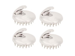 4pcs Escova De Shampoo Com Massagem Para Cabelo E Couro Cabeludo Silicone À Prova De Água Portátil Para Casa E Viagem