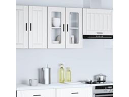 Vidaxl Armário De Parede De Cozinha Com Porta De Vidro Porto Branco