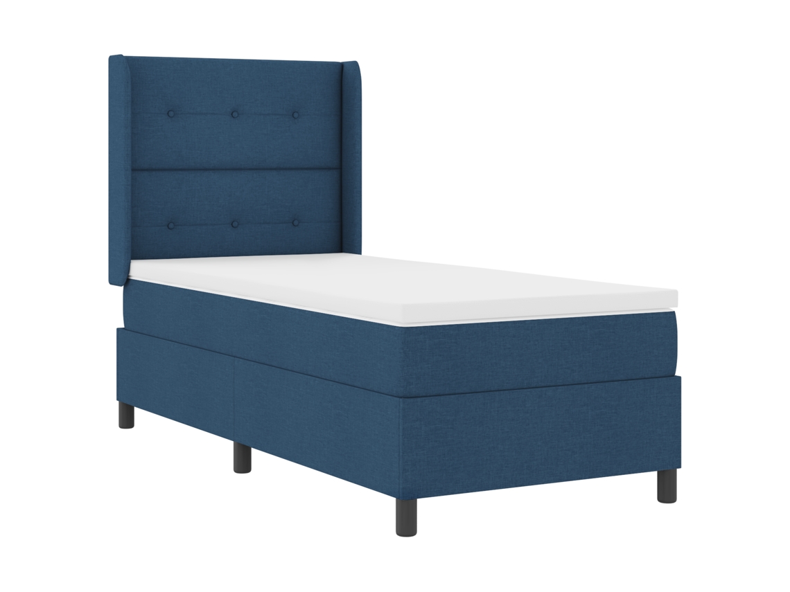 Conjunto 1 Cama Box Vidaxl Azul Tecido (200 X 100 Cm)