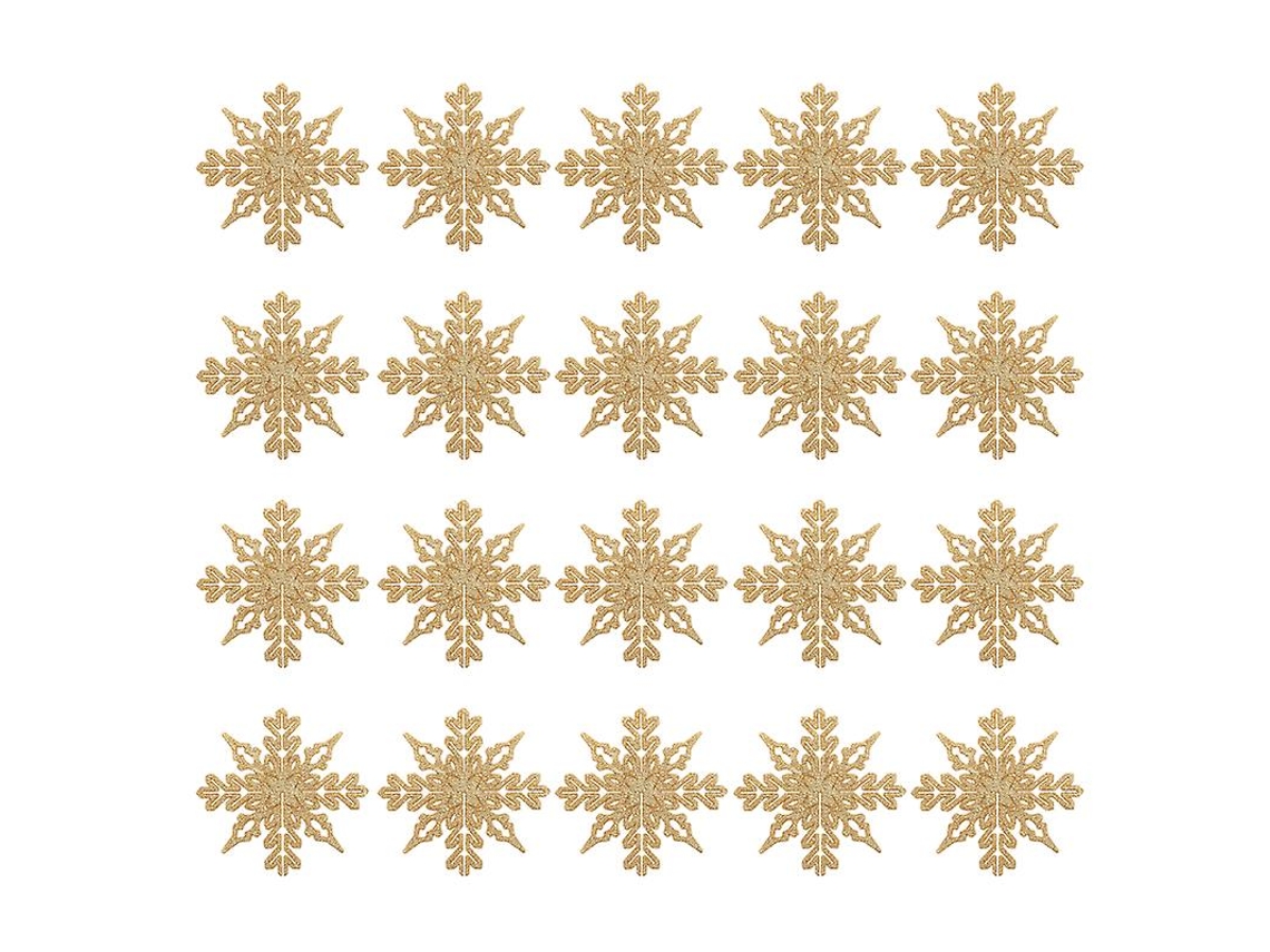 24 Unidades de Pingente em Formato de Floco de Neve de Ano Novo ALLINLESS