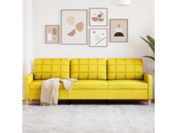 Vidaxl Sofá De 3 Lugares 210 Cm Tecido Amarelo-claro