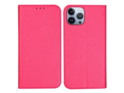 Capa Inch Para Iphone 13 Pro Max Pele Sintética Anti-riscos Magnética Rosa