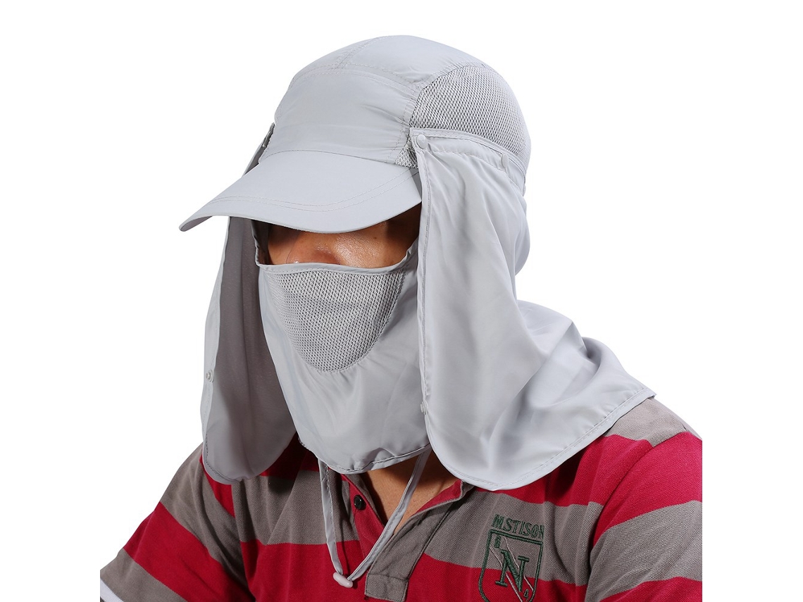 Chapéu Outdoor com Proteção UV 360° e Secagem Rápida, 62cm, Cinza Claro