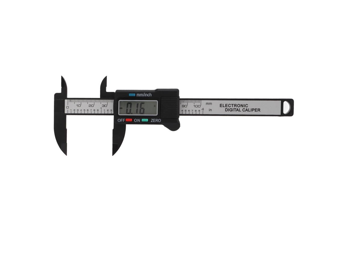 Paquímetro digital mini LED 0-100mm, leve, portátil, de plástico durável.