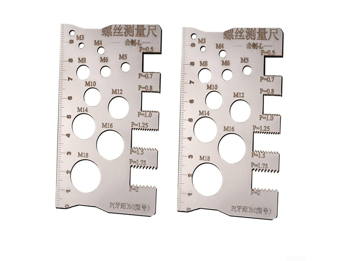 Régua De Medição Passo Rosca Em Aço Inoxidável 304, 100mm X 3mm, Medidor De Identificação Rosca Métrica Com Marcações