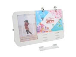 Calendário De Oficina 2022 Mesa Circular Metal Simples Com Moldura De Foto 5 Polegadas 16x26cm Para Lar E Escritório