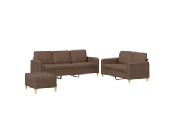 Sofa Set, Sofa Sets Vidaxl Marrom Tecido (n/a)