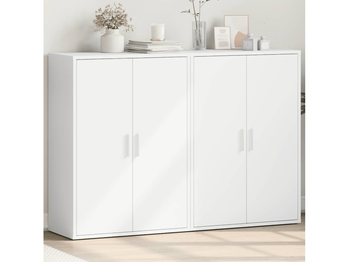Vidaxl Aparadores 2 Pcs 60x31x84 Cm Derivados De Madeira Branco