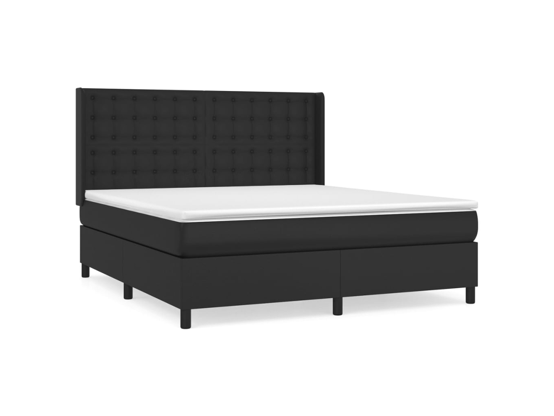 Box Spring Bed, Box Spring Beds Vidaxl Preto Couro Artificial (180 X 200 Cm)
