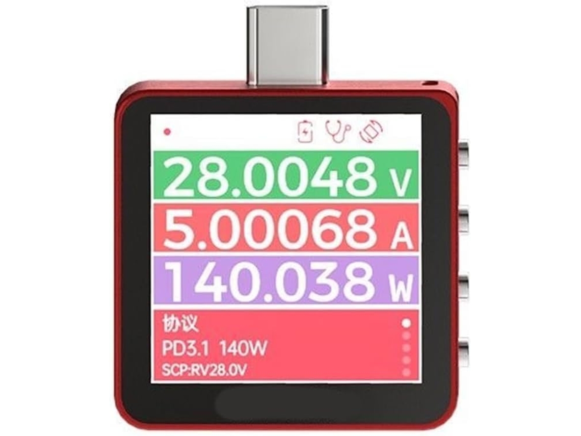 Testador De Carga Usb-c Com Visor De Voltagem