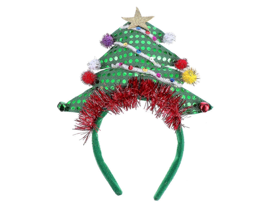 Faixa De Cabeça Com Árvore De Natal Iluminada, Verde, Para Festas Natalinas