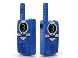 Walkie-talkie Infantil, Recarregável, Longo Alcance, Azul
