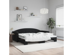 Vidaxl Sofá-cama Com Gavetão 90x190 Cm Veludo Preto