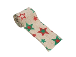 Fita De Natal Impressa Em Juta, Fita Decorativa Para Árvore De Natal Olysi Shop