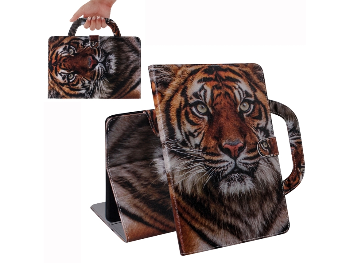 Capa‑flip Horizontal Padrão Tigre Halinuia, Suporte, Ranhura Cartão E Carteira Para Huawei Mediapad M5 Lite 10