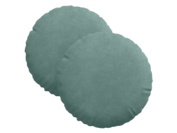 Almofadas de Assento 2 Pcs Verde do Mar Ø 40 X 13 Cm Veludo HARLANV1