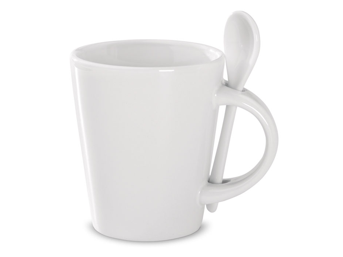 Taza Con Cuchara de Cerámica. MIDOCEAN