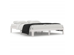 Estrutura de Cama 160x200 Cm Pinho Maciço Branco MAISON EXCLUSIVE
