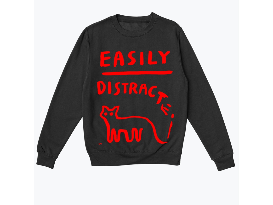 Unisex Easily Distracted Black Classic Sweatshirt-m