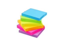 Bloco de Notas Adesivas, 6 Cores Vibrantes, 6 Blocos por Pacote, 7,6 Cm X 7,6 Cm, 100 Notas por Bloco. MDUG