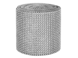 Fita de strass plástico com 24 fileiras, 9m, eletroplacada para decoração de casamento e roupas | S/MARCA
