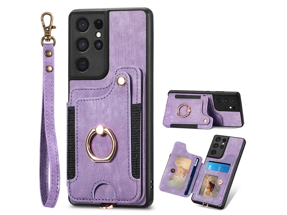 Capa Para Samsung Galaxy S25 Ultra Alça Incluída Cobertura Total Roxo Czhhmart