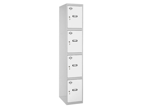 Simonlocker Profissional Desmontável 4 Portas 1/4 300 Inicial Cinza/Branco SIMON RACK