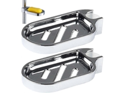 Saboneteira de Chuveiro Rebe, Conjunto de 2 Peças com Suportes Ajustáveis em Aço Inoxidável e Design Vazado para Banheiro e Cozinha, 16,2 x 8,8 cm