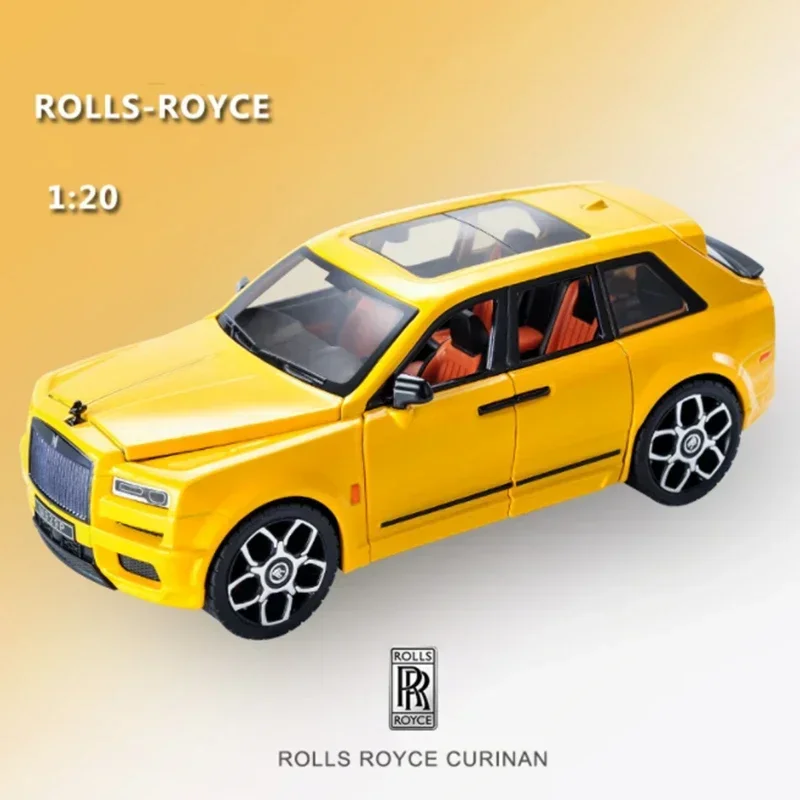 (amarelo) 1:20 - Miniatura De Carro - Liga Metálica - Som E Luz Simulados