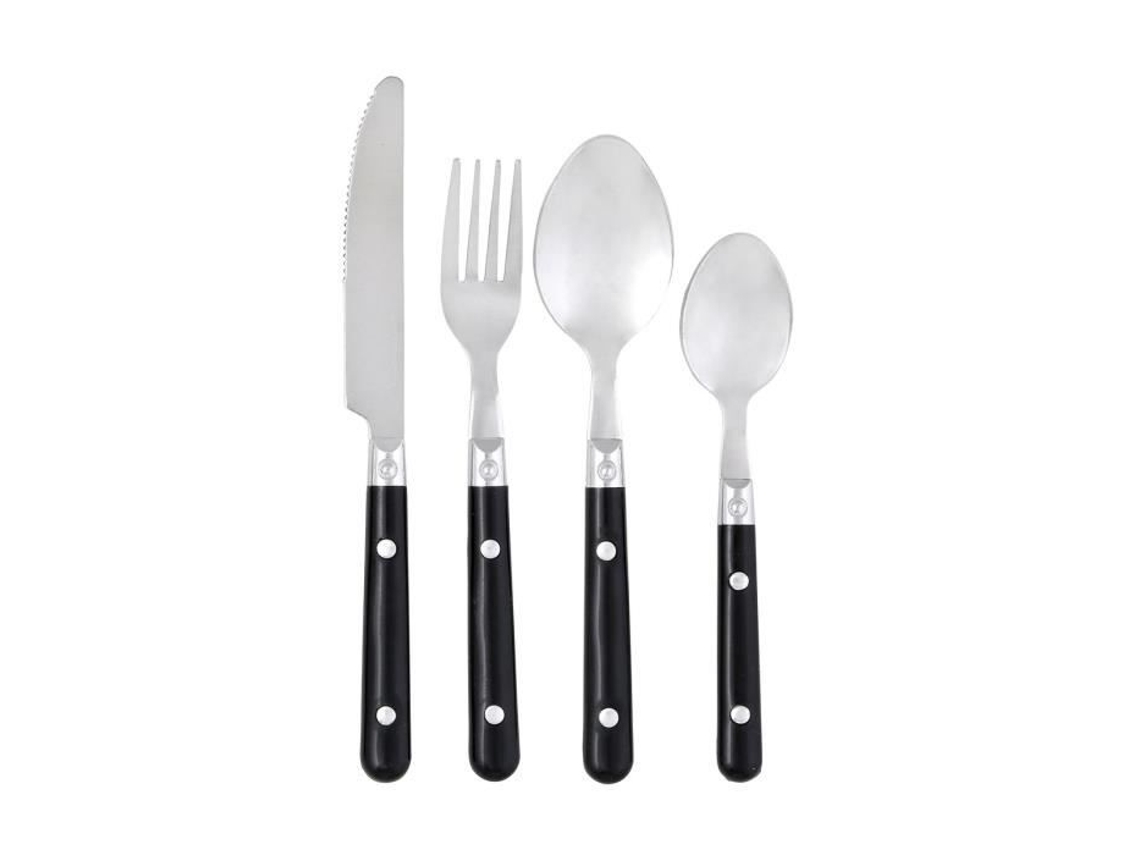 Conjunto de Talheres GIMEL 24 Peças Preto