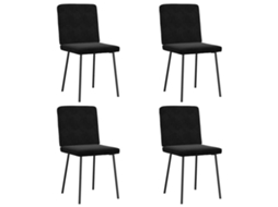 Vidaxl Cadeiras De Jantar 4 Pcs Veludo Preto