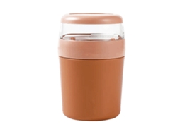 Container de Aveia Noturna 500ml com Tampa e Colher Laranja