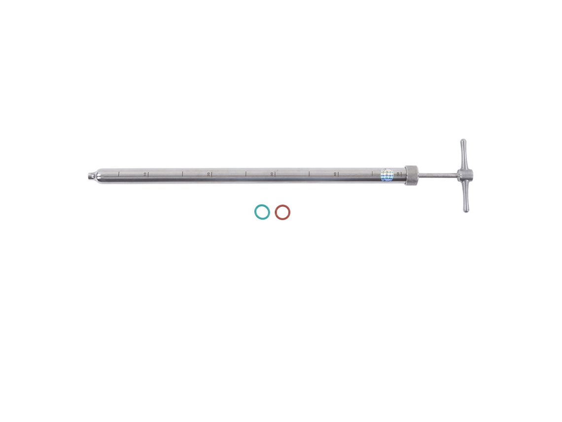 Amostrador de líquidos em aço inoxidável 304 com escala transparente, fácil de limpar, sonda para amostragem de solo para fins medicinais e alimentícios.