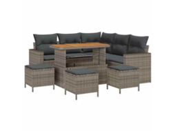 Maison Exclusive - Conjunto De Sofá De Jardim Com Almofada 10 Pcs Cinzeto Vime Pe