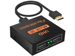 Adaptador Divisor Hdmi 1 Em 2 Saída 3d 4k 1080p Hdmi1215-y22 Preto*