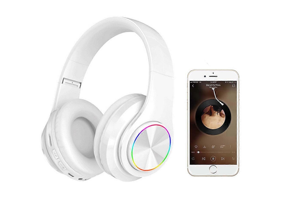 Fones De Ouvido Bluetooth Sem Fio Com Microfone Branco Brilvibera