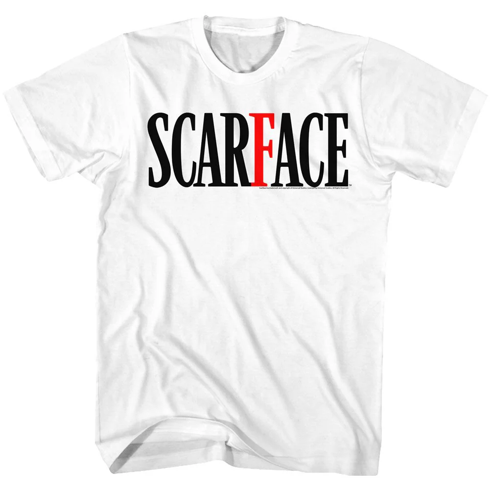 Unisex Adult T-shirt Rockinstone Scarface Movie Logobr White Sizel