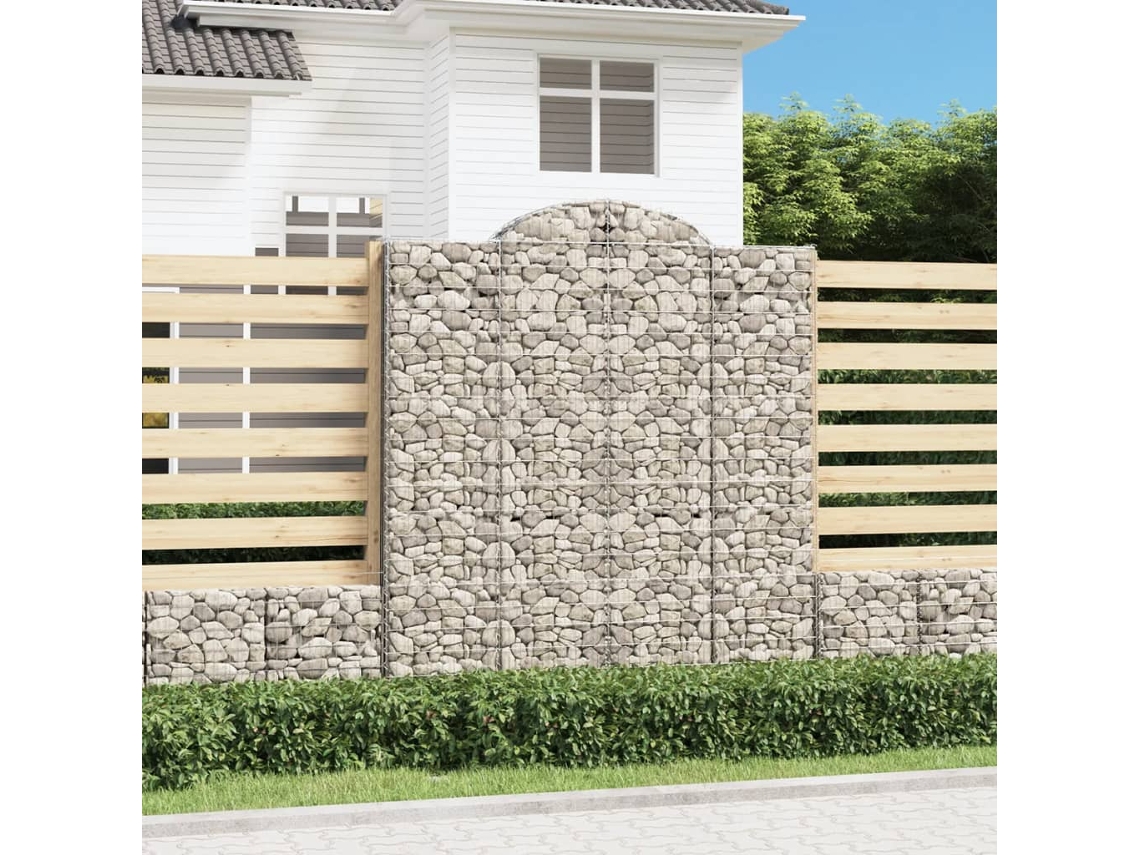 Vidaxl Cestos Gabião Arqueados 2pcs 200x50x220/240cm Ferro Galvanizado
