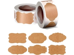 2 Etiquetas de Papel Kraft, 600 Etiquetas Autoadesivas BRILVIBERA